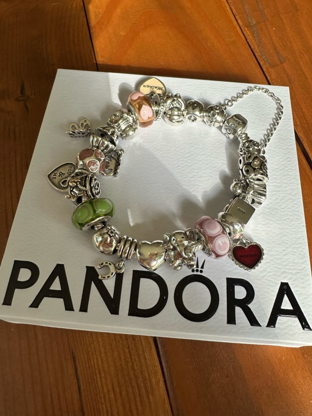 PANDORA Retired Charms & Barrel Clasp Bracelet